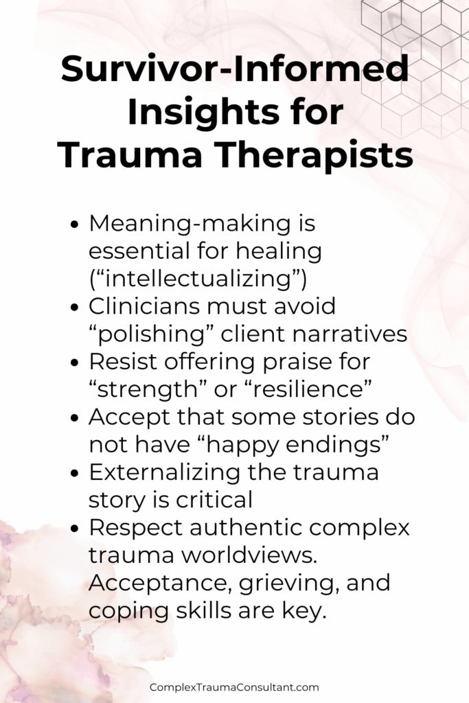 Survivor-Informed Insights for Trauma Therapists