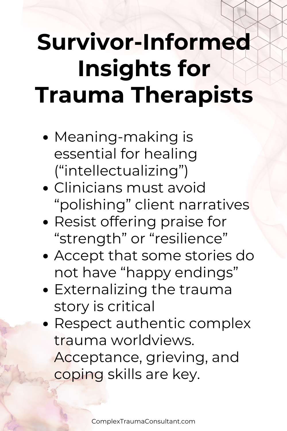 Survivor-Informed Insights for Trauma Therapists